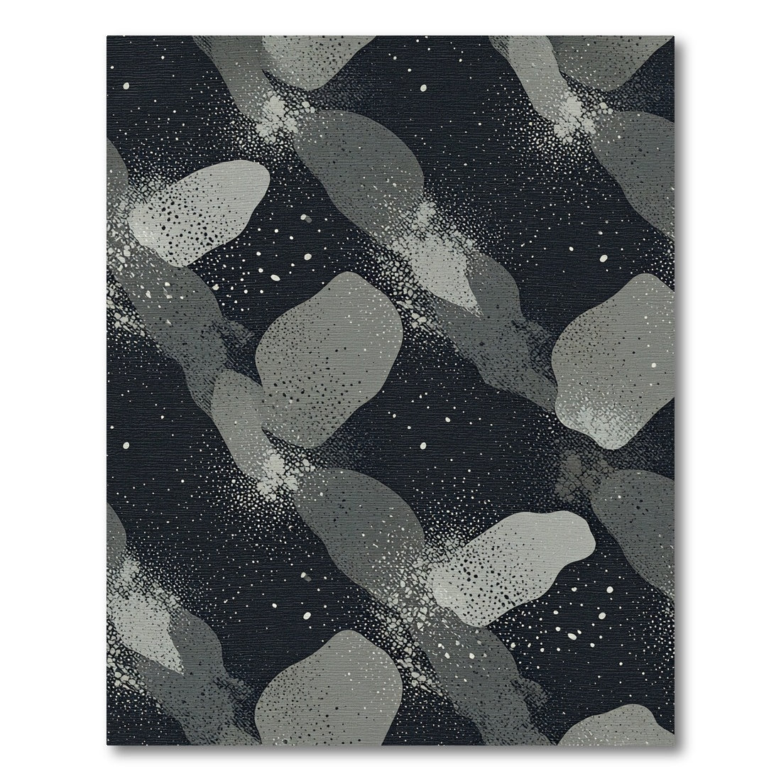 Dark Gray Modern Spotted Abstract Form Rug
