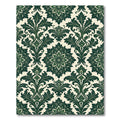 Emerald Green Damask Floral Medallion Rug