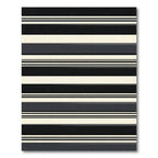 Modern Black Cream Striped Rug