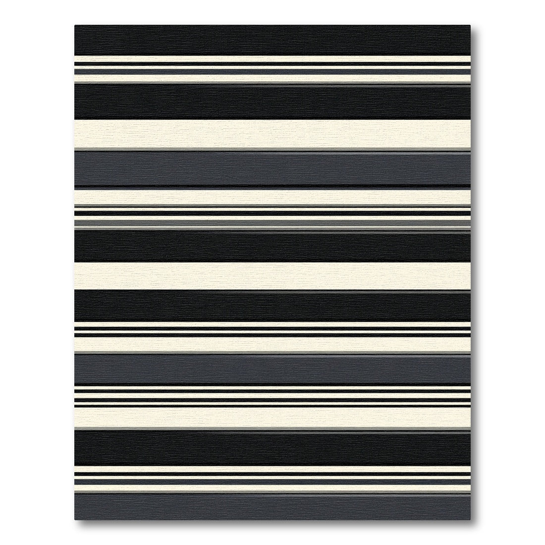 Modern Black Cream Striped Rug
