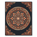 Ornate Coral Mandala Floral Medallion Rug