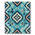 Teal Southwestern Arrow Diamond Folk Rug