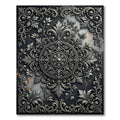 Baroque Silver Filigree Ornate Medallion Rug