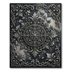 Baroque Silver Filigree Ornate Medallion Rug