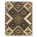 Bold Black Geometric Diamond Rug