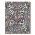 Coral Pink Heart Paisley Flourish Rug