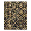 Gold Floral Vine Lattice Rug
