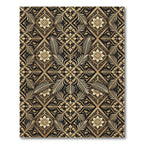 Gold Floral Vine Lattice Rug