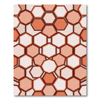 Terracotta Segmented Geometric Honeycomb Rug