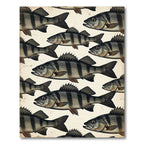 Vintage Perch Fish Neutral Illustration Rug