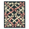 Elegant Cream and Rose Interlocking Bows Rug
