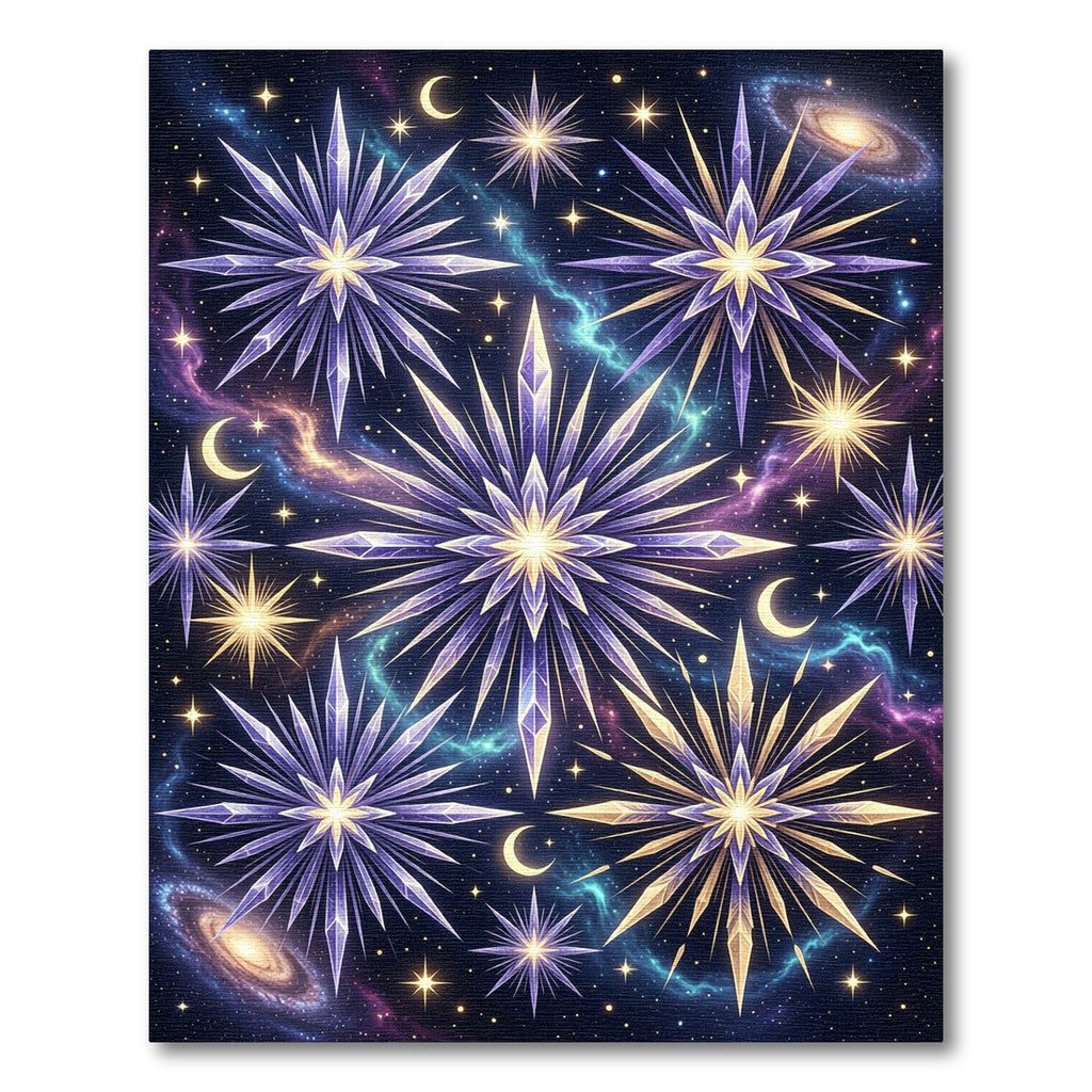 Cosmic Crystal Star Galaxy Scatter Rug