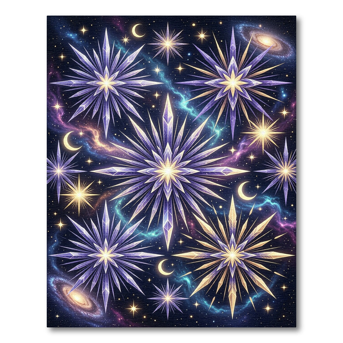 Cosmic Crystal Star Galaxy Scatter Rug