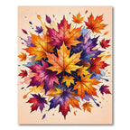 Autumn Maple Leaf Watercolor Swirl Rug