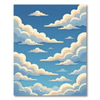 Dreamy Blue Sky Fluffy Clouds Rug