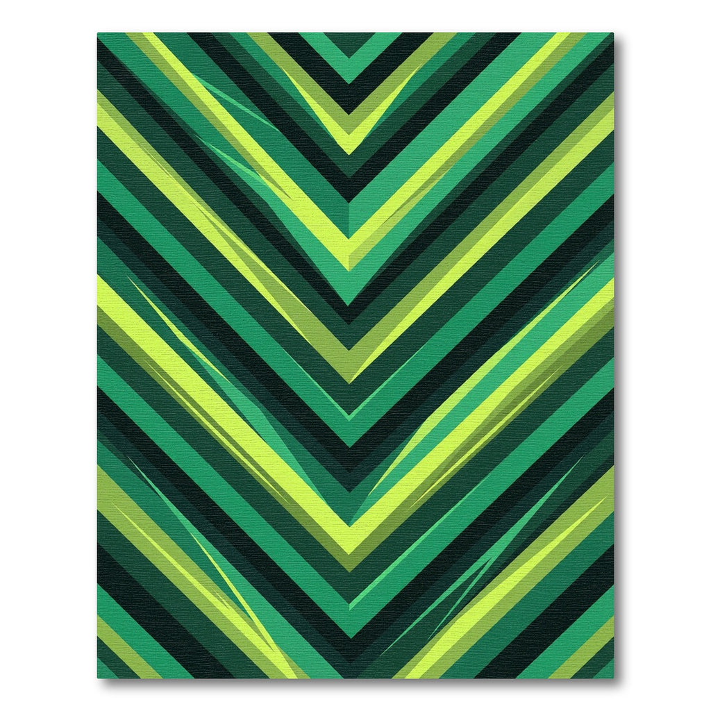 Green Diagonal Stripe Chevron Rug
