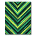 Green Diagonal Stripe Chevron Rug