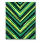 Green Diagonal Stripe Chevron Rug