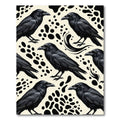 Monochrome Raven Bird Ink Blot Art Rug