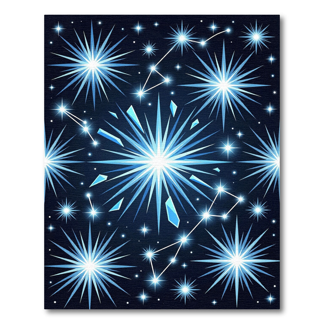 Celestial Blue Starburst Constellation Rug