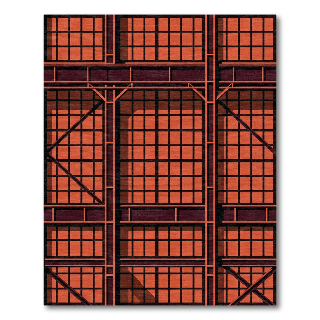 Oranges Grid Metal Structure Rug