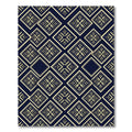 Golden Geometric Diamond Navy Tapestry Rug