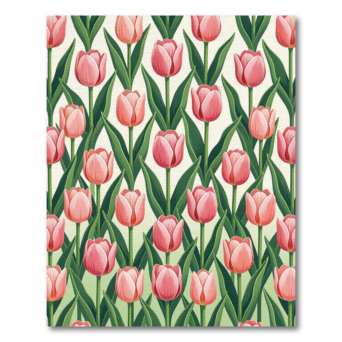 Pink Tulip Garden Pattern Rug