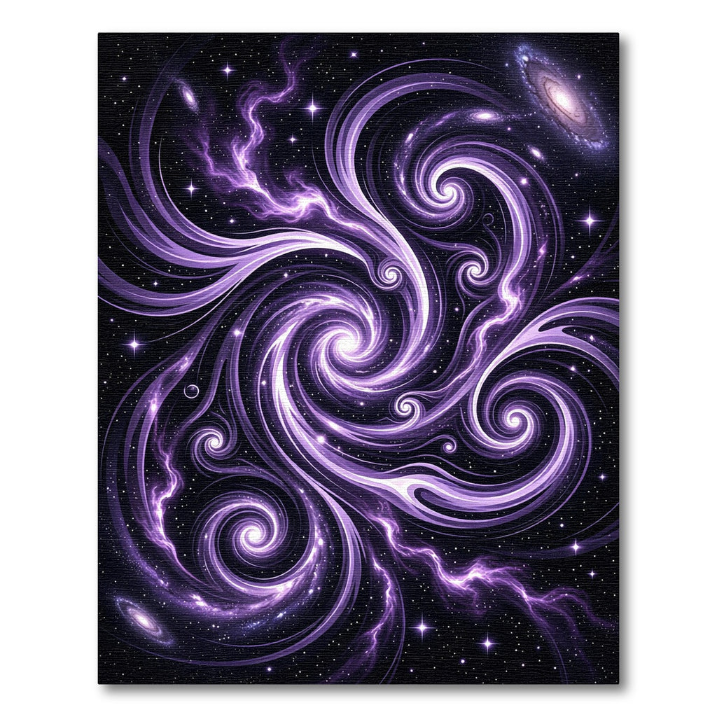 Cosmic Purple Nebula Abstract Swirl Rug