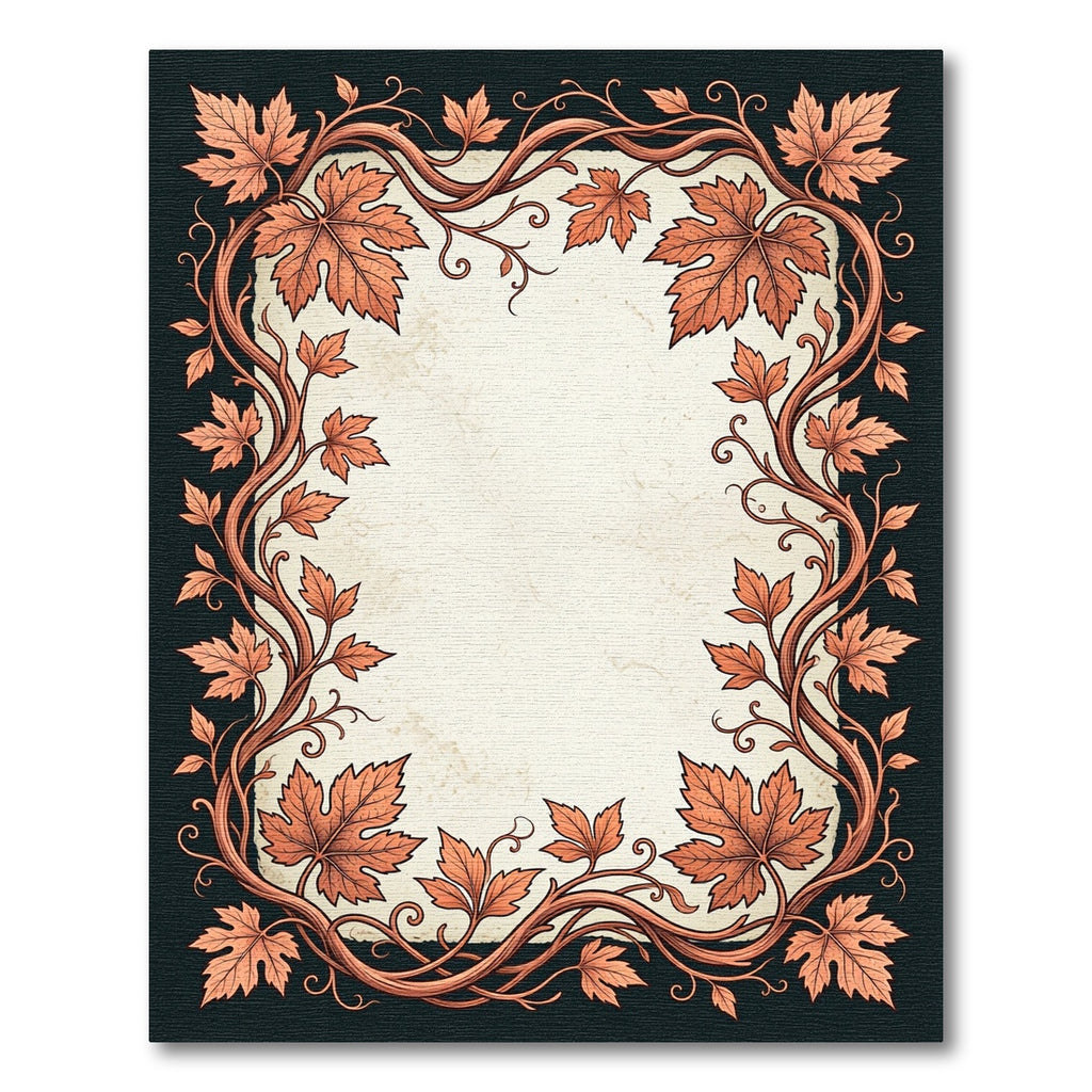 Autumn Leaf Vine Border Rug