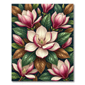 Elegant Magnolia Blossom Botanical Floral Rug