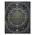 Ornate Dark Floral Medallion Rug