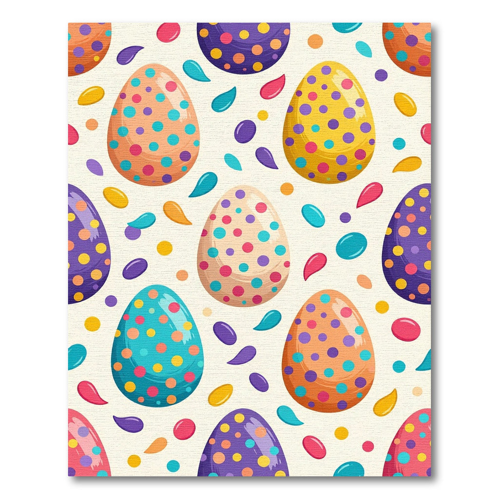 Playful Polka Dot Confetti Easter Eggs Rug