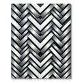 Metallic Silver Herringbone Chevron Rug