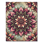 Vintage Rose Petal Medallion Rug