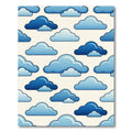 Playful Blue Sky Cloud Seamless Wallpaper Rug