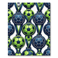 Vibrant Soccer Medal Gradient Green Rug