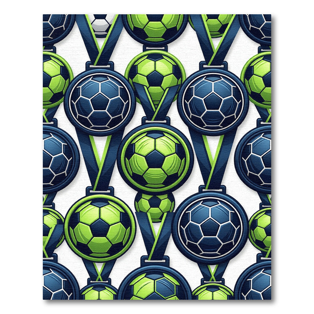Vibrant Soccer Medal Gradient Green Rug