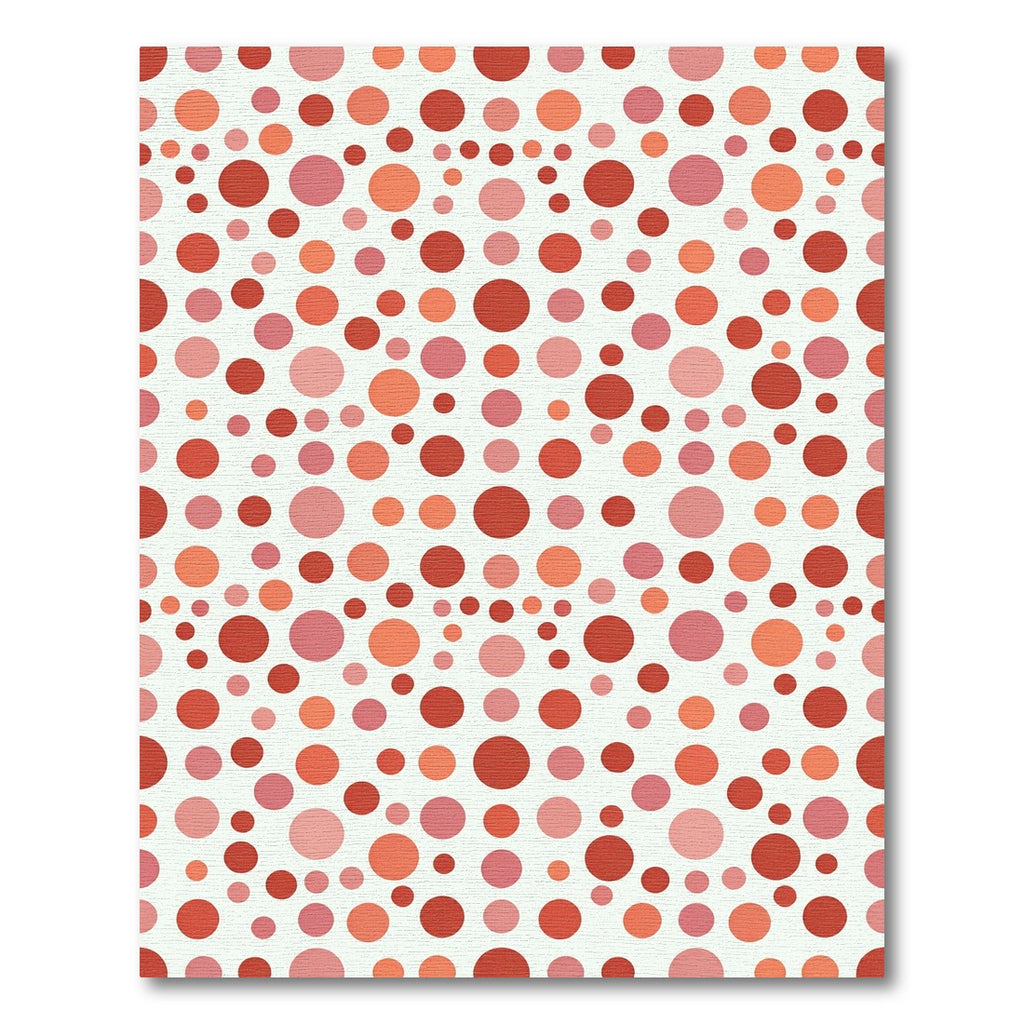 Red Pink Orange Polka Dot Scatter Rug