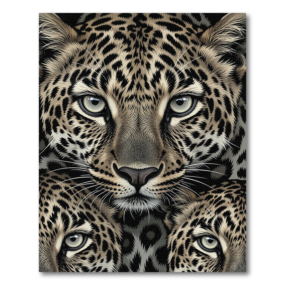 Majestic Detailed Leopard Face Close-up Rug