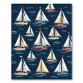 Naval Sailboats Scenic Ocean Voyage Rug