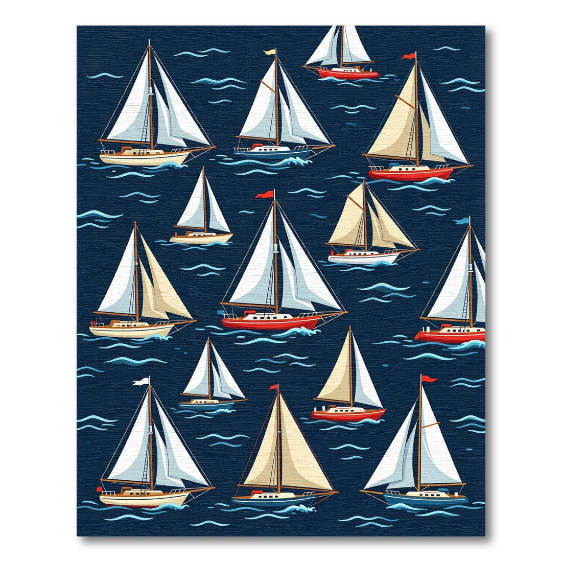 Naval Sailboats Scenic Ocean Voyage Rug