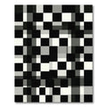 Black White Gray Block Chessboard Rug