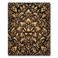 Aged Gold Floral Baroque Scroll Rug