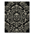 Ornate Black Silver Acanthus Scroll Rug