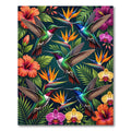 Tropical Hummingbird Exotic Jungle Floral Rug