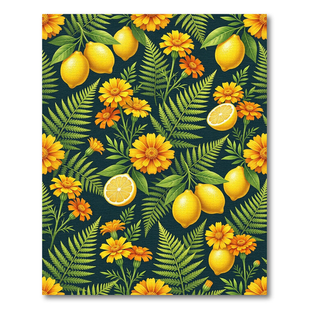 Sunlit Lemon and Marigold Botanical Garden Rug