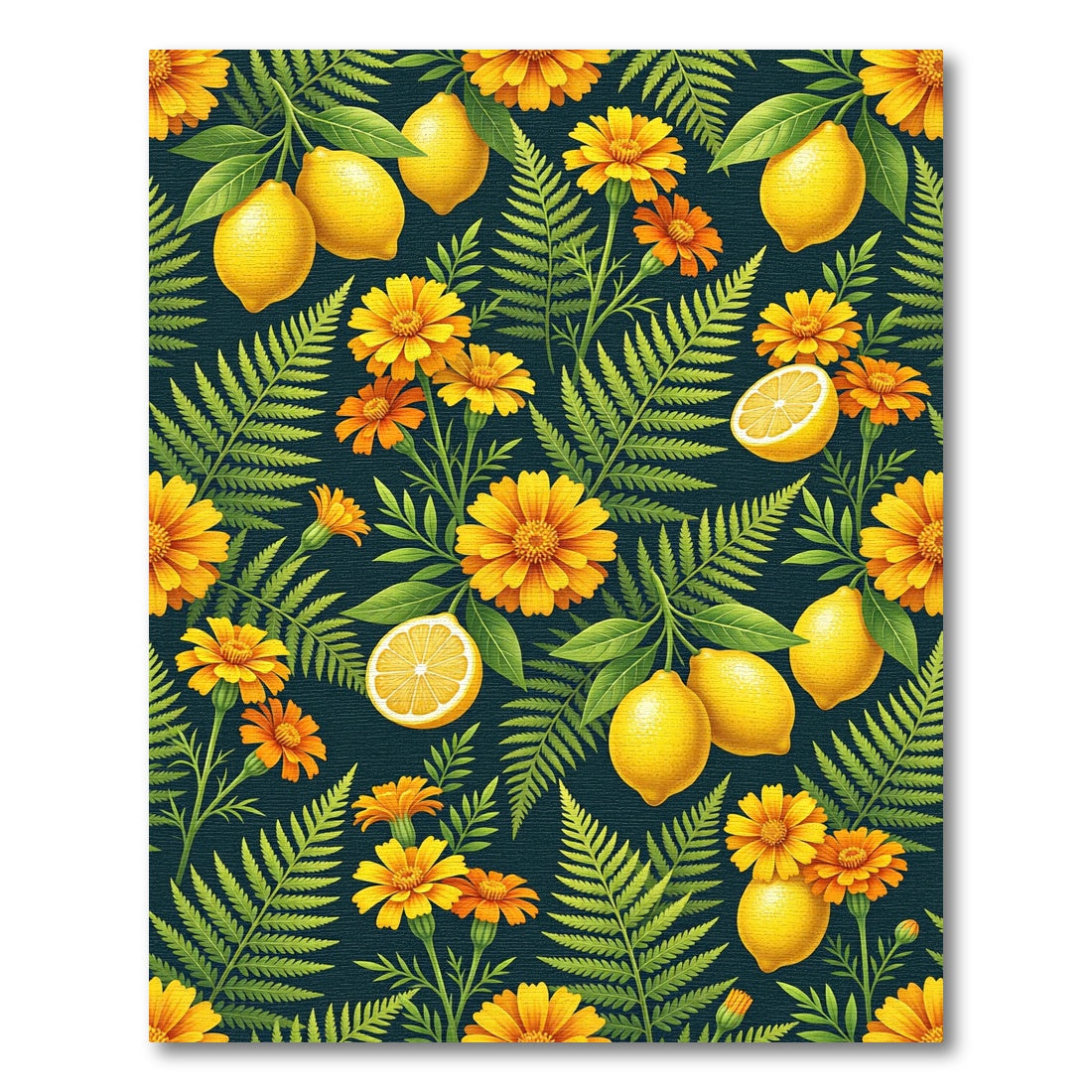 Sunlit Lemon and Marigold Botanical Garden Rug