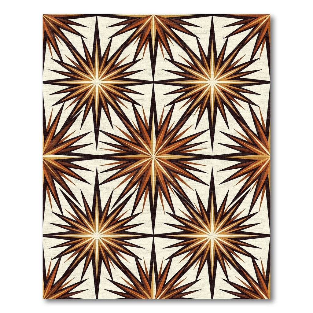 Radiant Amber Starburst Composition Rug