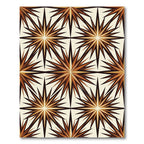 Radiant Amber Starburst Composition Rug