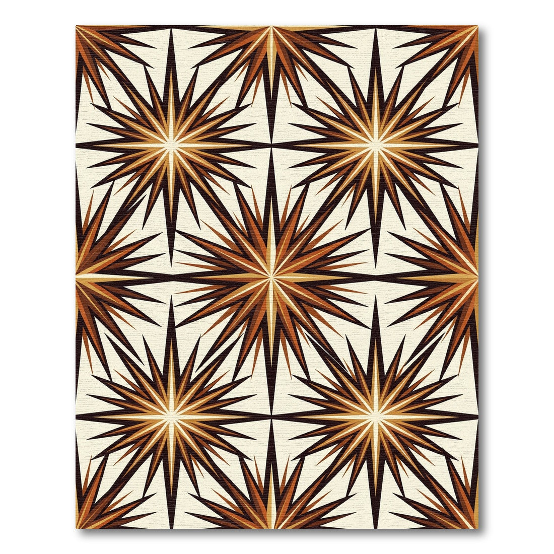 Radiant Amber Starburst Composition Rug